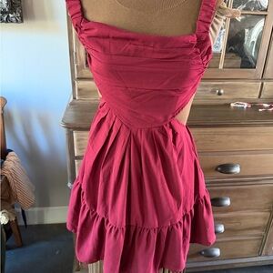 Elegant Red Sleeveless Dress